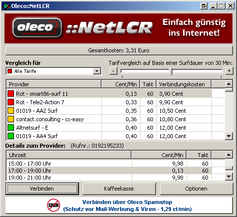 Oleco::NetLCR Screenshot